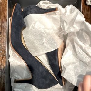 Ann Taylor pointed toe suede pumps